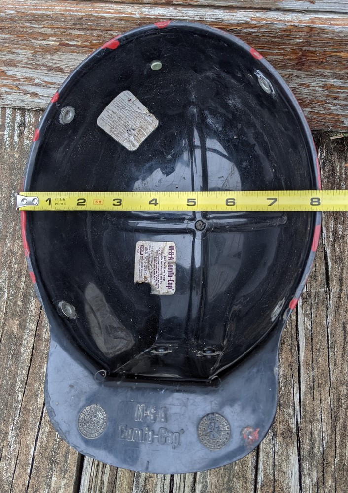VTG MSA Comfo-Cap Protective Miners Helmet Black Red