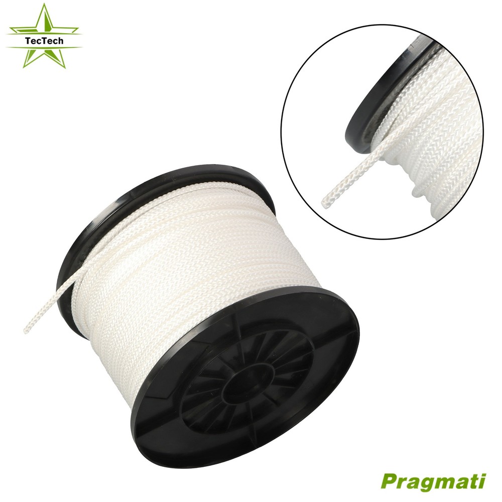 3/16 inch White Solid Braid Nylon Dacron Polyester Rope - 500 Foot Spool