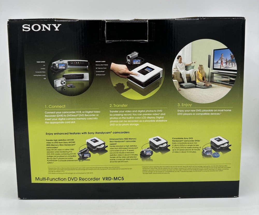 Sony VRD-MC5 Multi Function DVD Recorder Transfer Videos Photos