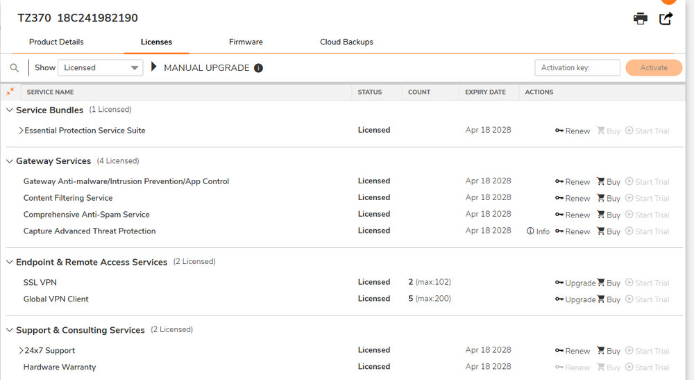 SonicWall TZ370 Network Security Appliance - Transfer Ready