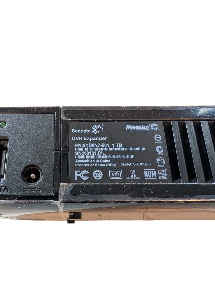 Seagate DVR Expander eSATA/USB2.0 1TB Model SRD0SD3