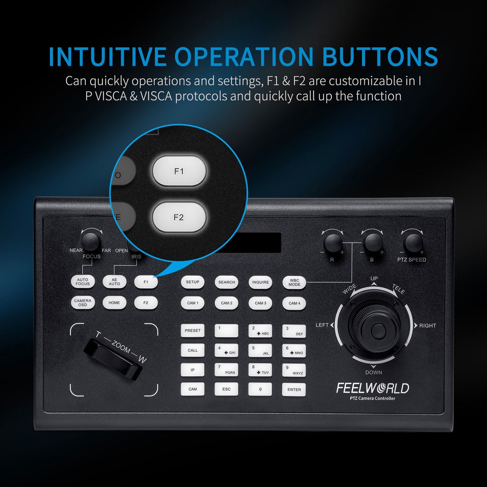 DHL FEELWORLD KBC10 PTZ Camera Controller Multiple Control and Network Protocol