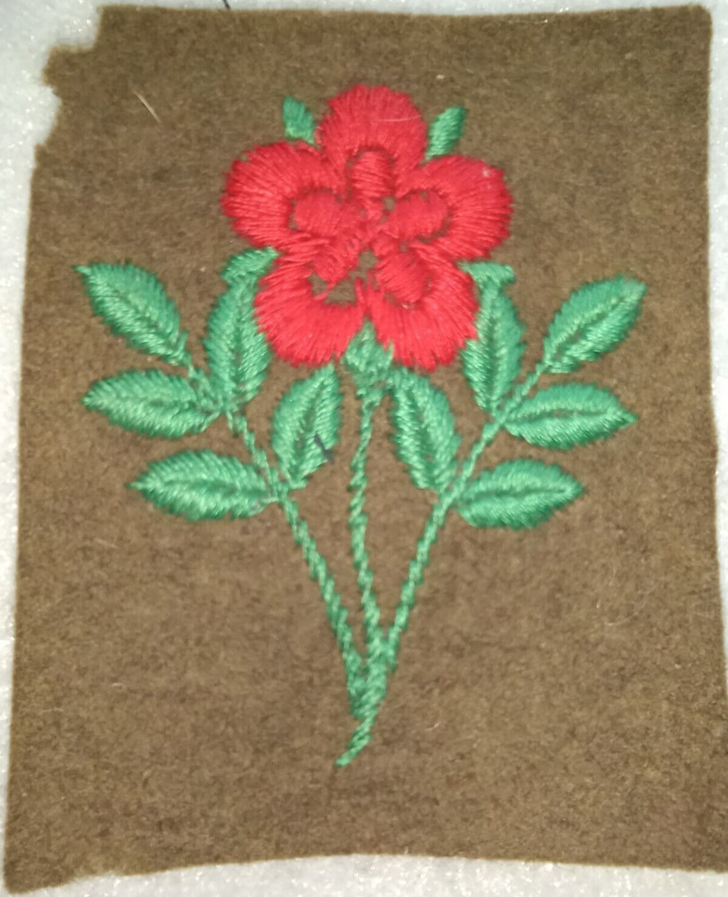 Formation Patch - 55th (West Lancashire) Division Khaki Embroidered Patch, WW2