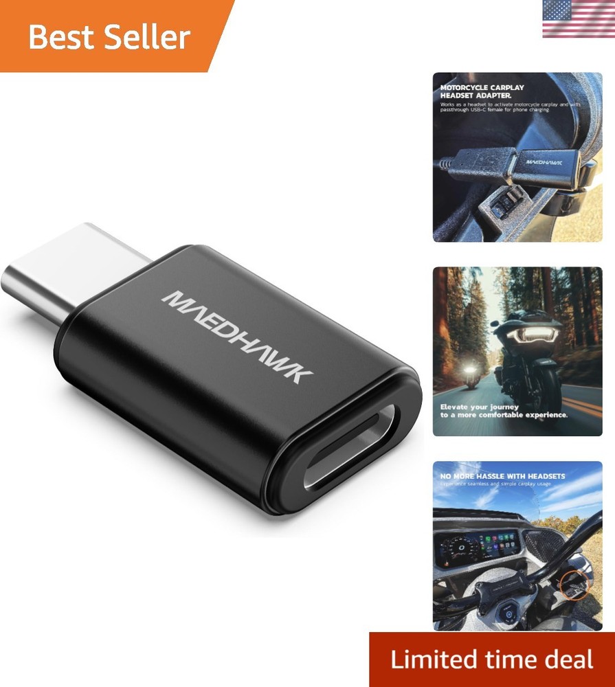 Wireless Bypass Bluetooth Headset Adapter for Motorcycle CarPlay & Android Auto