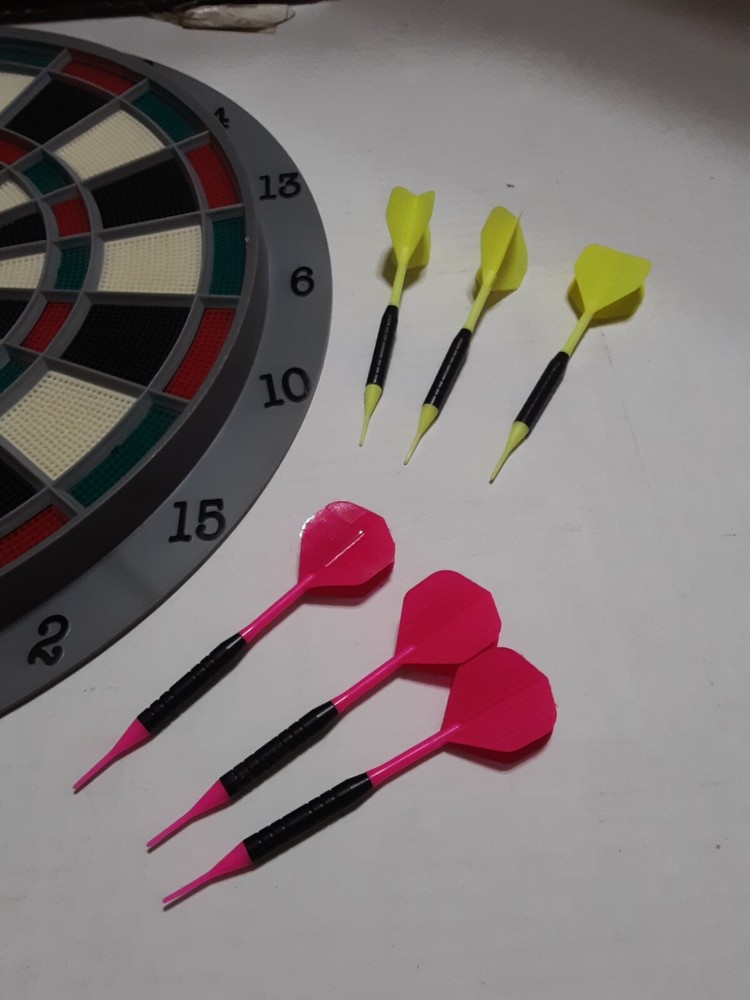 Vintage Soft Tip Dart Board with Darts, Never Use