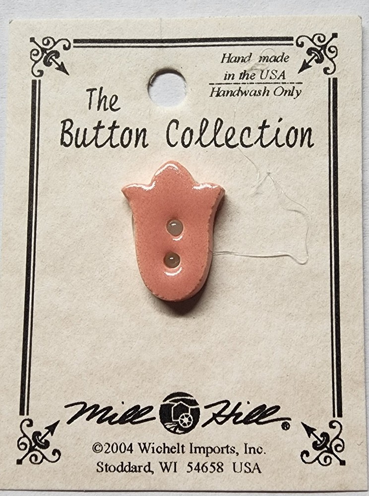 DIY Mill Hill Ceramic Button - Peach Spring Tulip