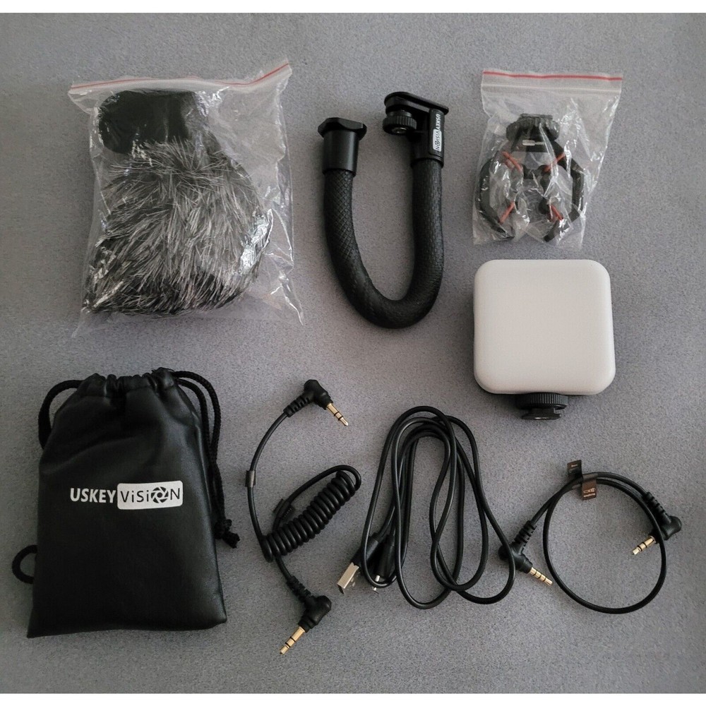 USKEYVISION Smartphone Vlogging Video & Microphone Kit-iPhone/Android-NEW!