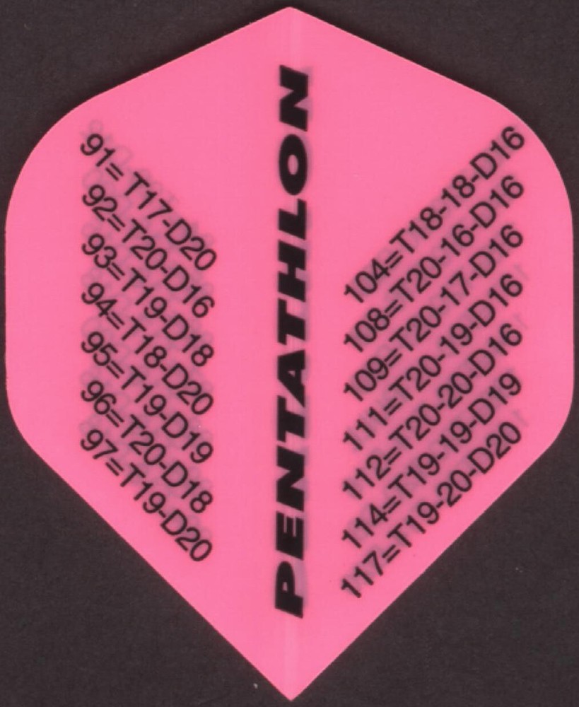 Neon Pink '01 Outchart Dart Flights: 3 per set