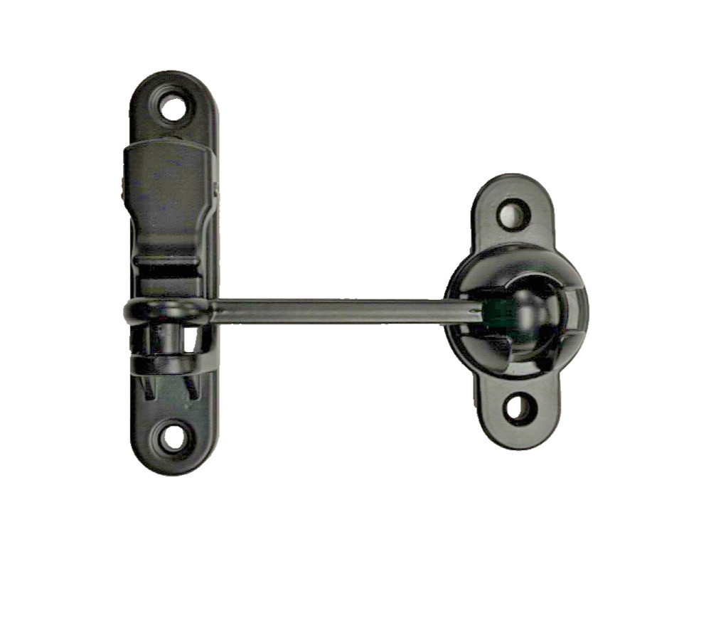 RV Ball Socket Door Holdback 4" Black Power Coated Aluminum Cargo Trailer