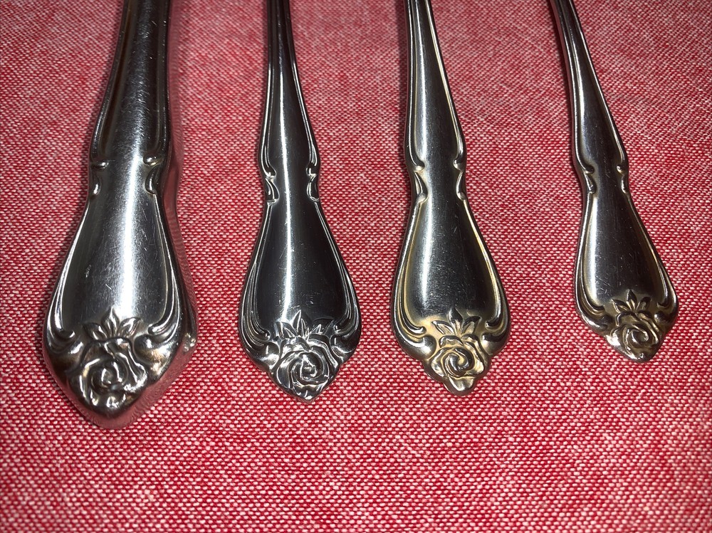 ARBOR ROSE Oneida USA 1881 Rogers Stainless Flatware Place Setting Fork Spoon