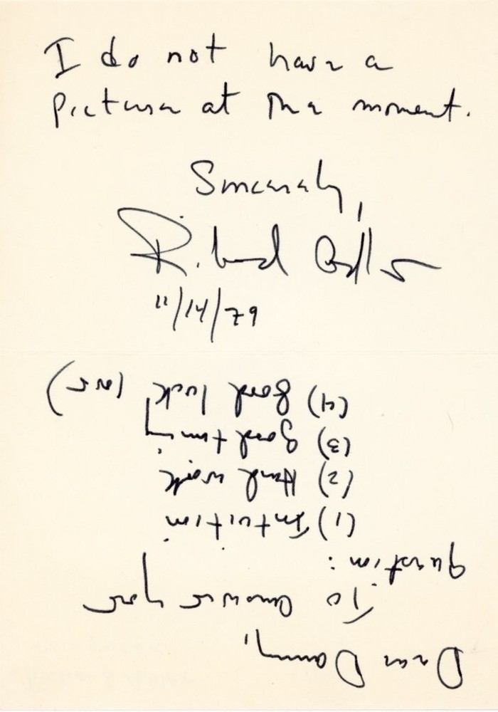 Richard Adler- Signed Handwritten Note