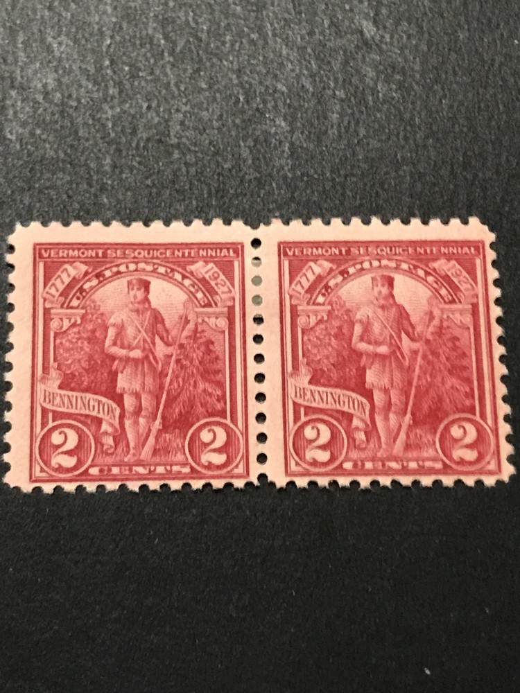 Scott#643 Vermont 150th Anniversary State Independence MHOG Line Pair
