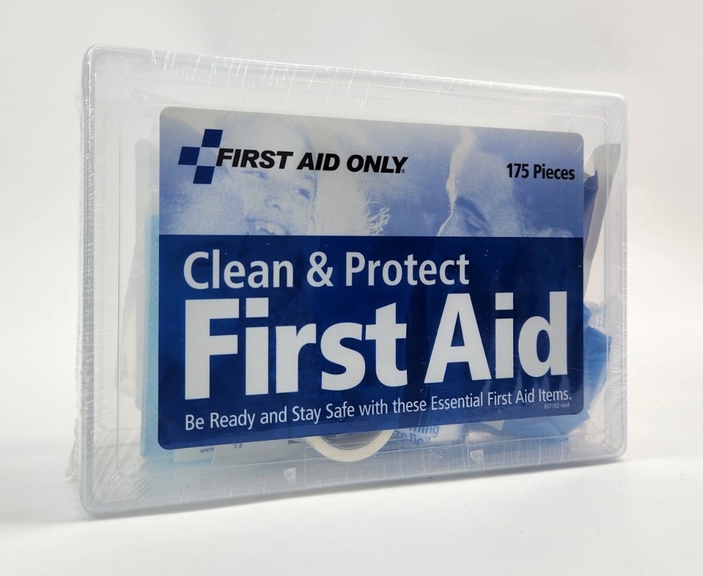 First Aid Kit, 1st Aid Essentials 175 Pieces. Clean & Protect