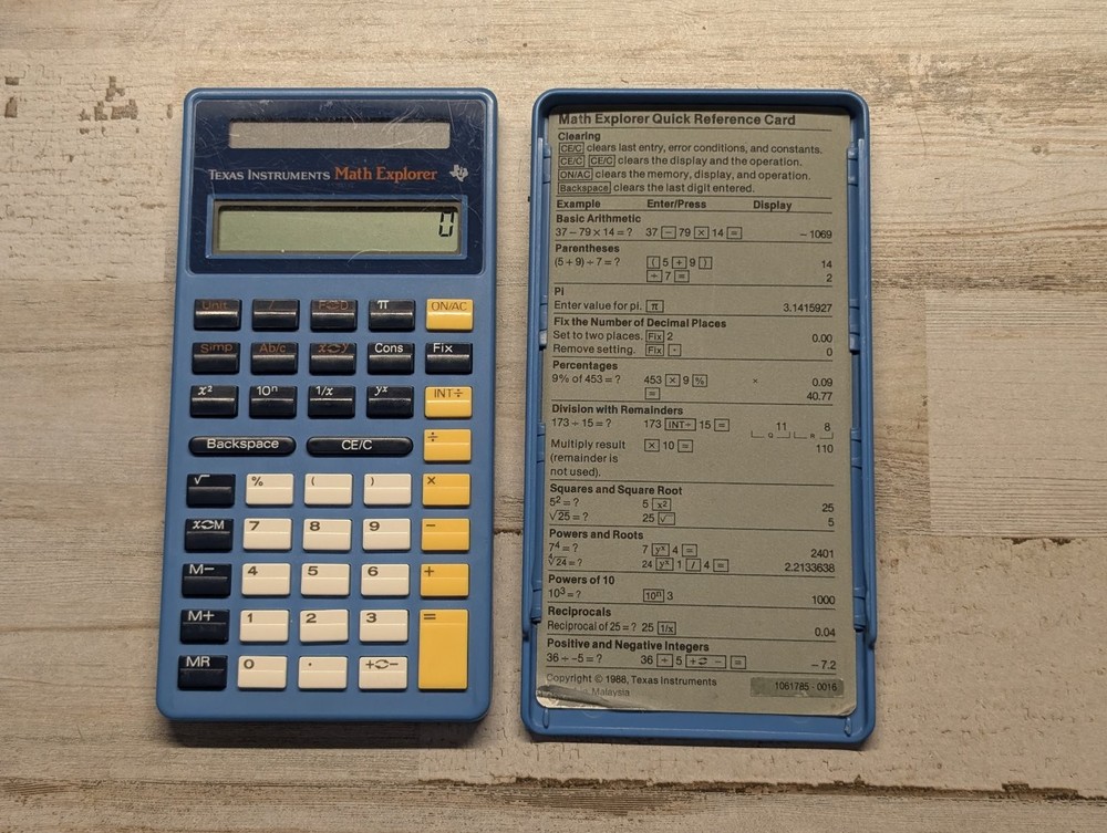 Texas Instruments Math Explorer Calculator Vintage Blue Scientific