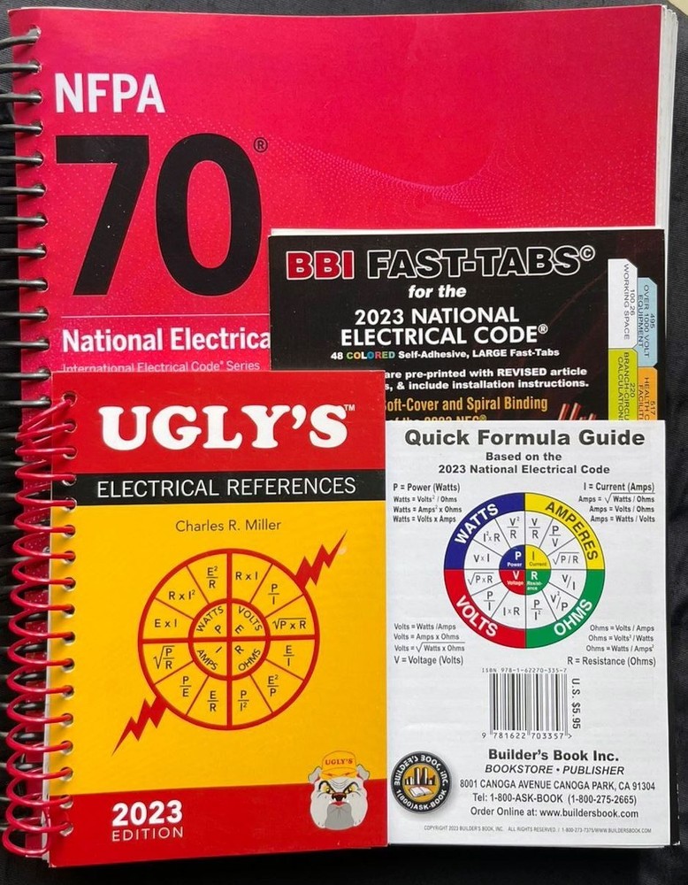 NFPA NEC 70 National Electrical Code 2023 with BBI Tabs & Ugly's Spiral-bound