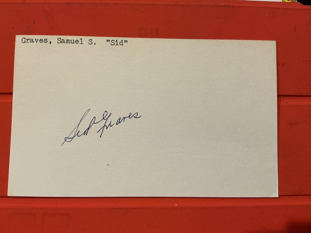 Sid Graves🔥🔥MLB Debut: 1927 Boston Braves🔥🔥Autograph🔥🔥