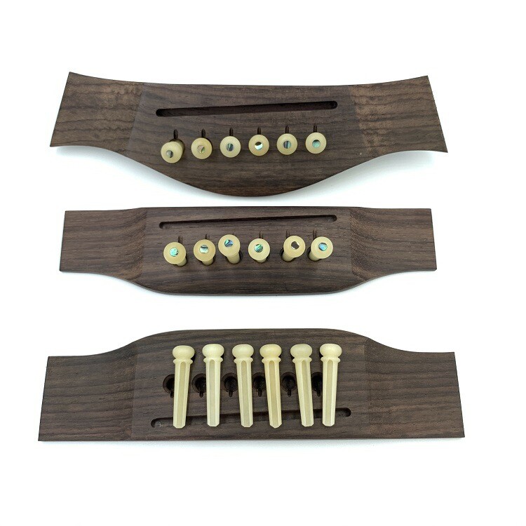 6x Guitar Pin String Peg Unbleached Bone Abalone shell Dot Luthier Bridge