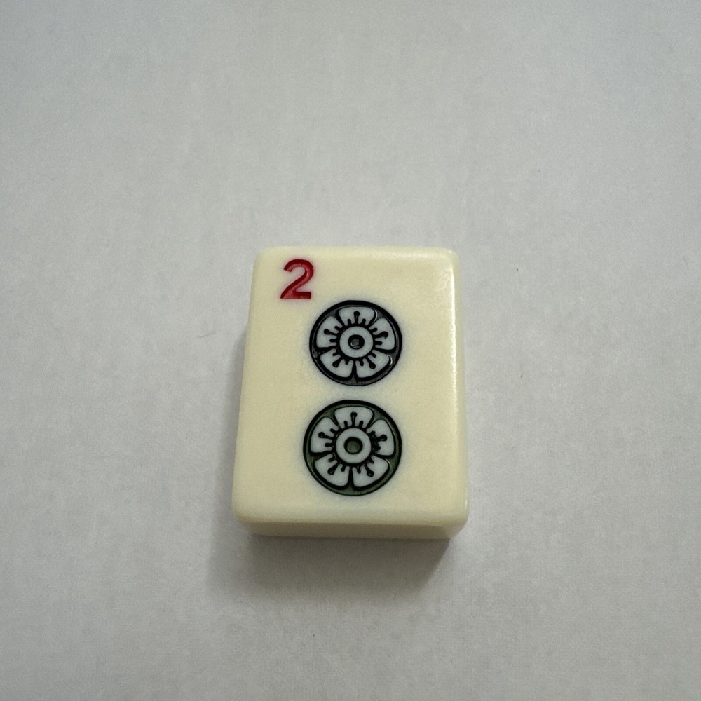 Mah Jongg Replacement Tiles Ivory Colored Number 2 Circle Bakelite
