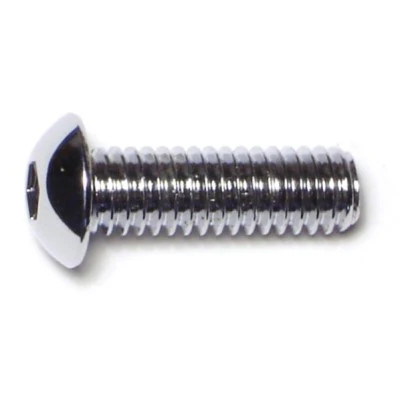 5/16"-18 x 1" Chrome Grade 8 Button Socket Cap Screws (10 pcs.)