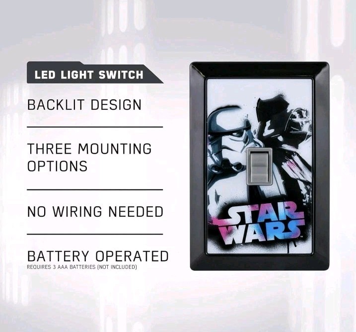 Star Wars Switch LED Night Light, Manual On/off Switch - A0052