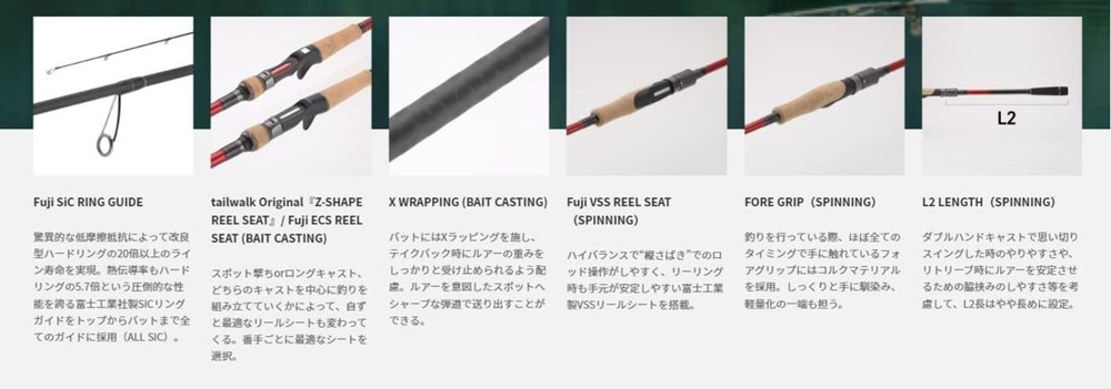Tailwalk Multi Luer Rod CRIMSON S98M-R