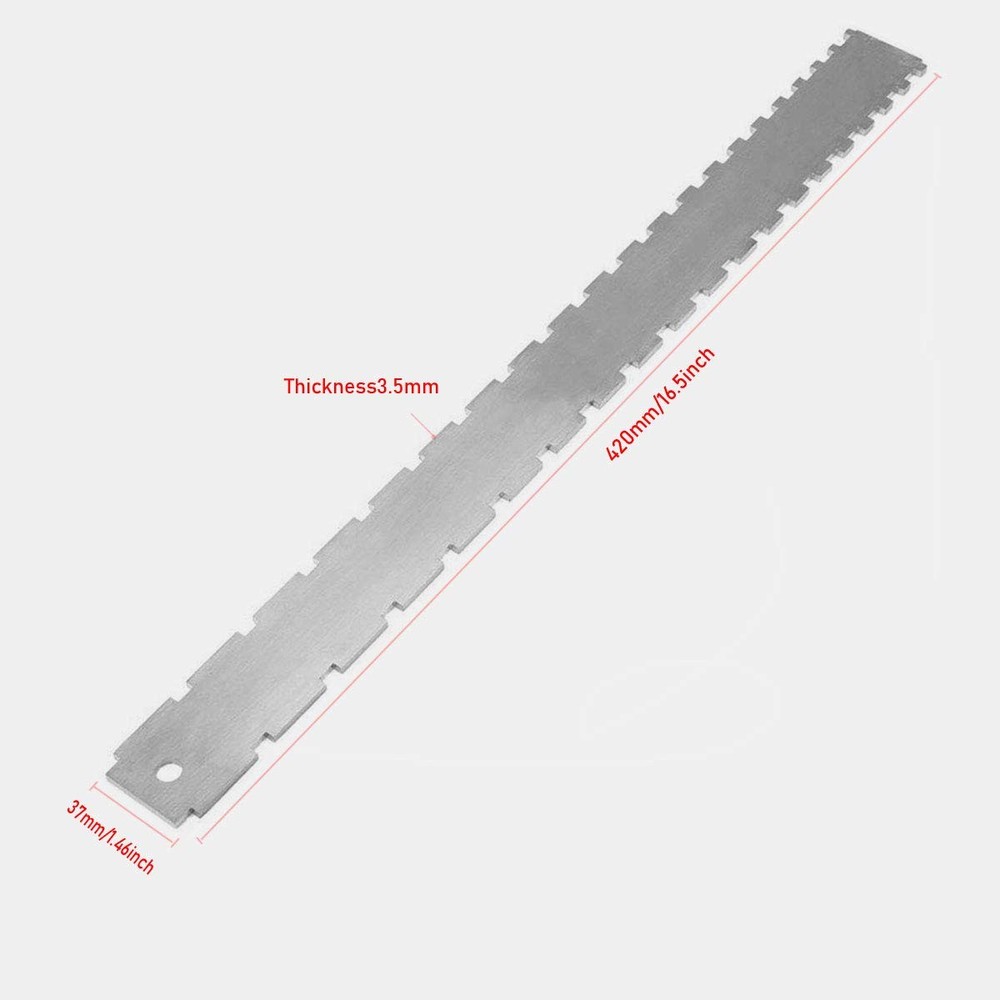 Guitar Neck Notched Straight Edge Luthiers Tool with String 2Pcs, Silver