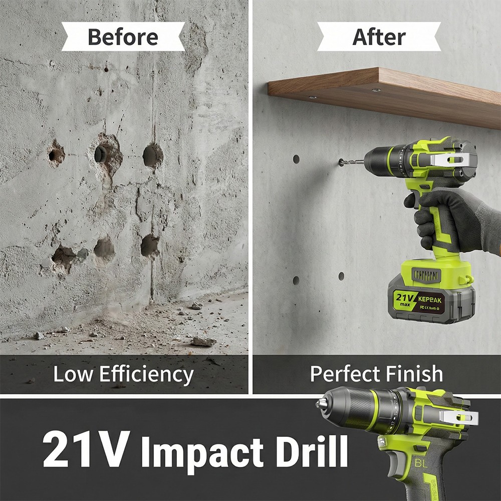 Electric Drill Power Tool Cordless Screwdriver Power Tools Drill Set W/ Battery