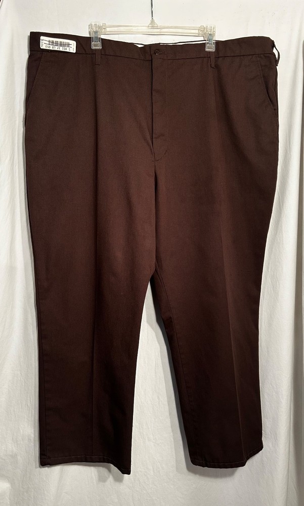 MENS 48 X 29 SOFTWILL BROWN UNIFORM WORK PANTS
