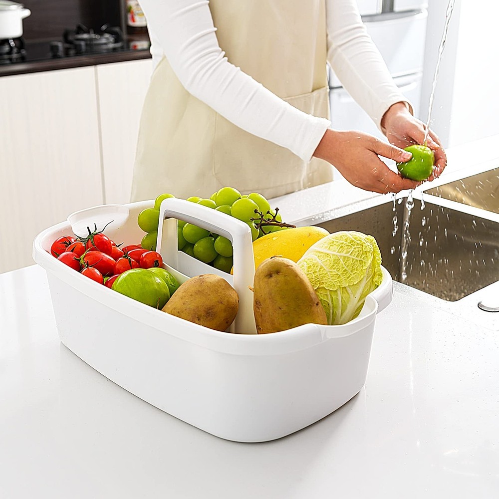 2 Pack Multi-Purpose Plastic Cleaning Caddy with Handle, Shower Caddy Organiz...