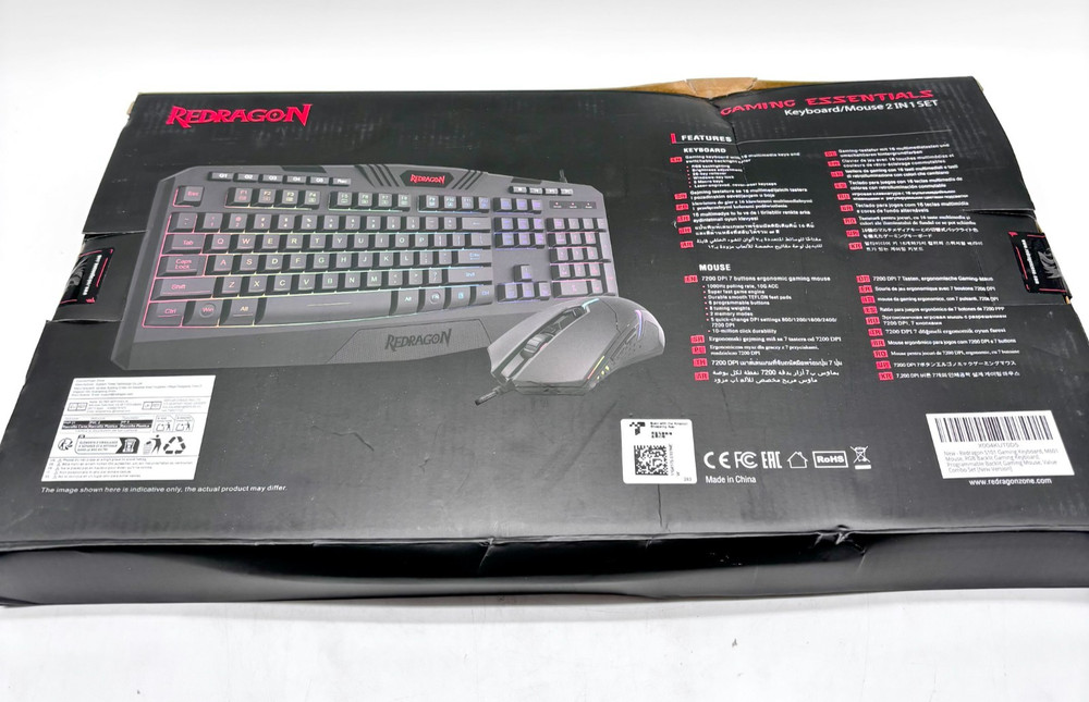 NEW Redragon Essentials Gaming Keyboard And Mouse w/ Programmable Backlight