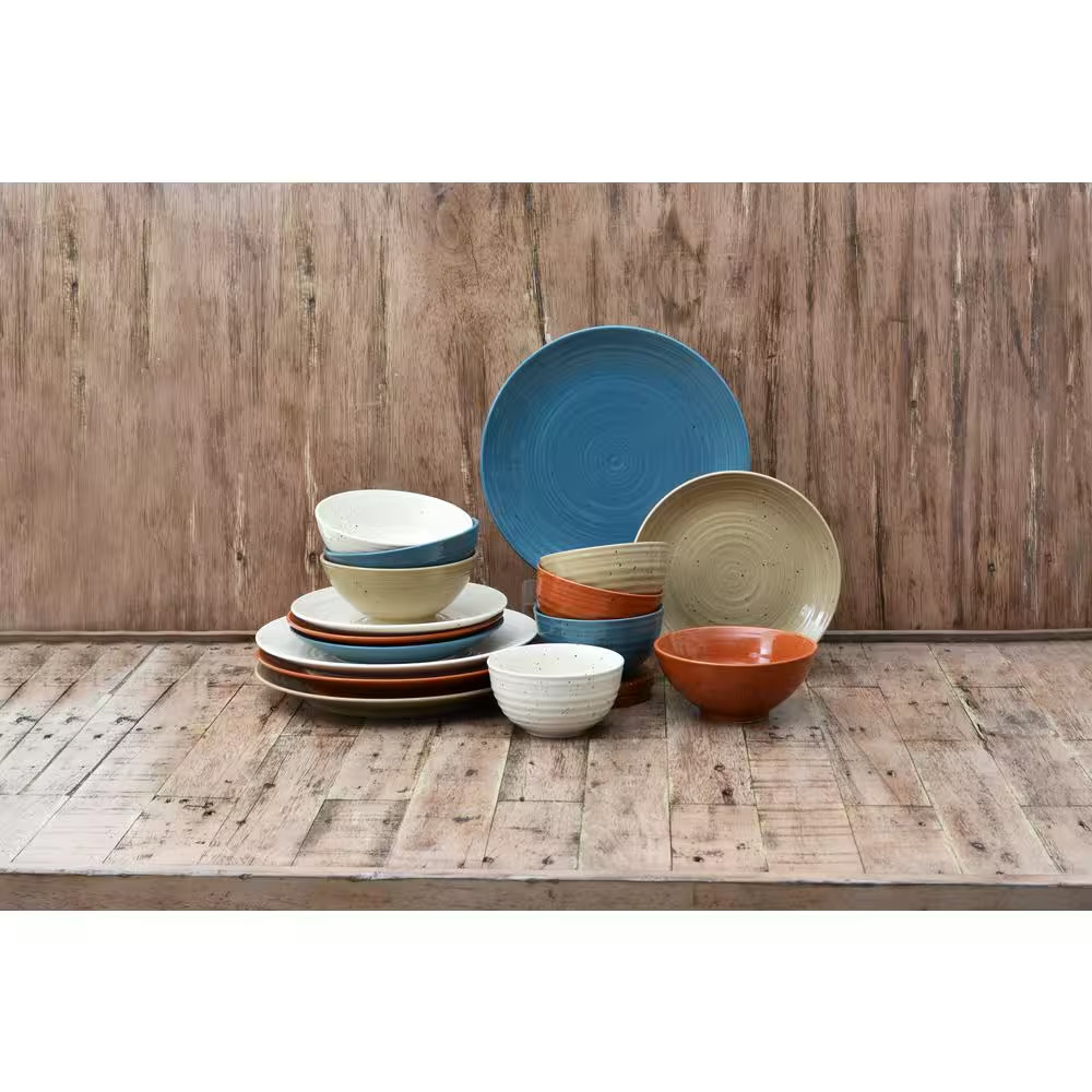 Siterra Painter'S Palette 16-Piece Stoneware Dinnerware Set