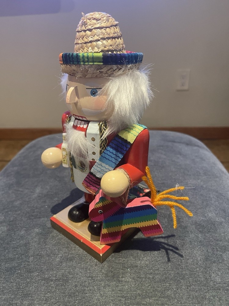 Mexican Nutcracker 9” With Tequila & Piñata NWT