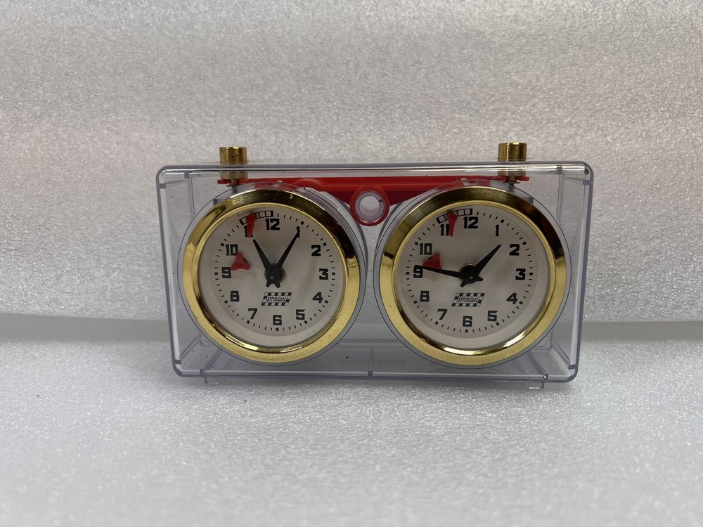 Vintage APFY ROLLAND Chess Clock Analog Mechanical Timer Clear Acrylic