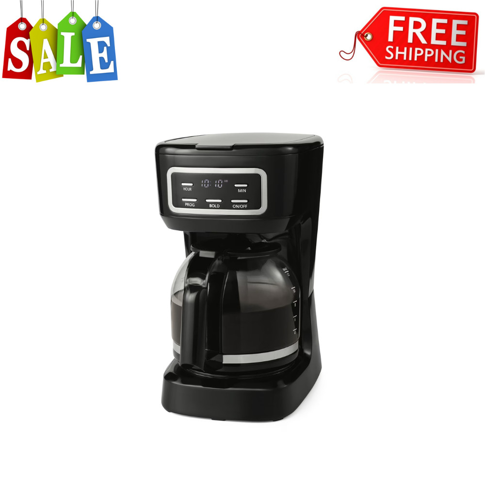 Mainstays 12-Cup Programmable Drip Coffee Maker Black CM1449-UL Auto Shut-Off