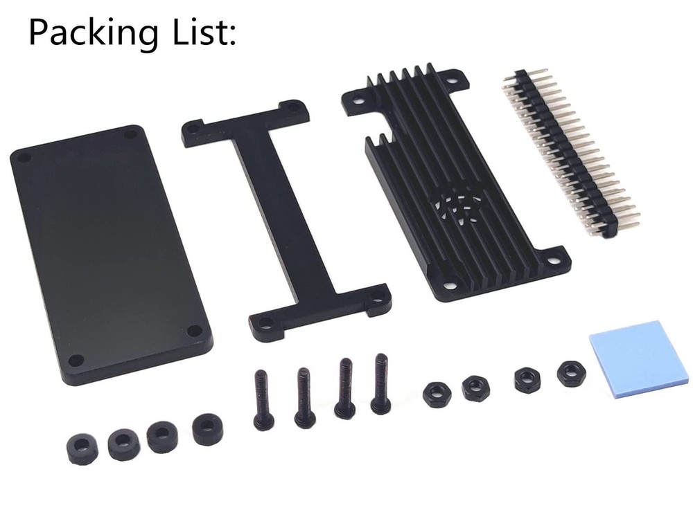 Heatsink Case for Raspberry Pi Zero 2W Aluminum Passive Cooling Pin Header