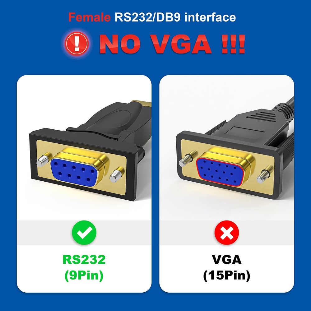 USB To RS232 Serial DB9 Adapter Cable