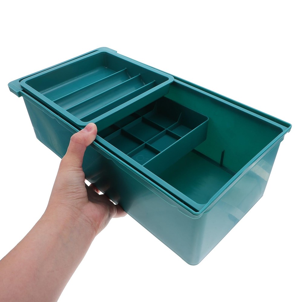 Under Desk Table Drawer Storage Organizer, Large Plastic 3 Layers Slide Out A...