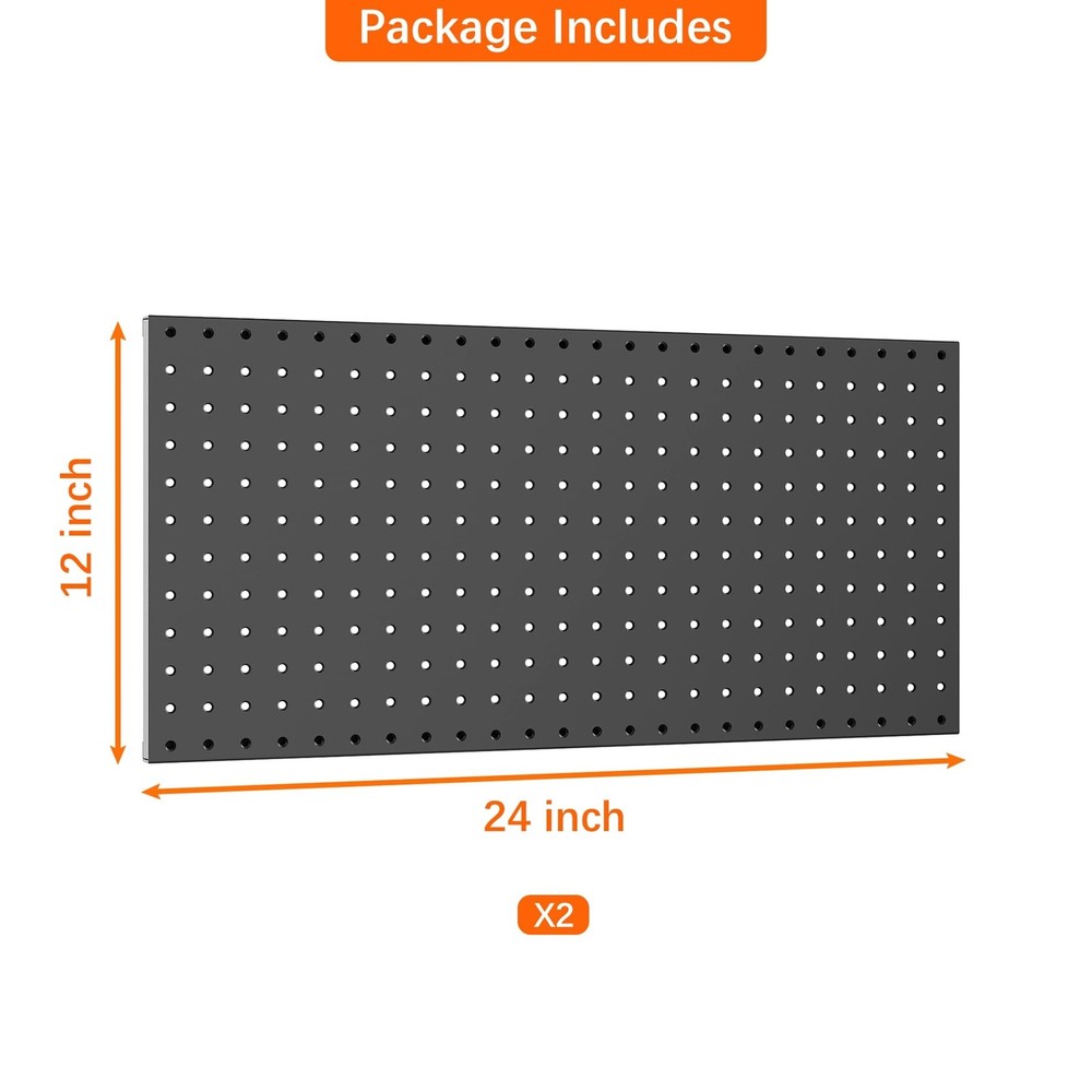 Metal Pegboard Panels for Wall Garage Tools Storage Pegboard for Garage, Work...