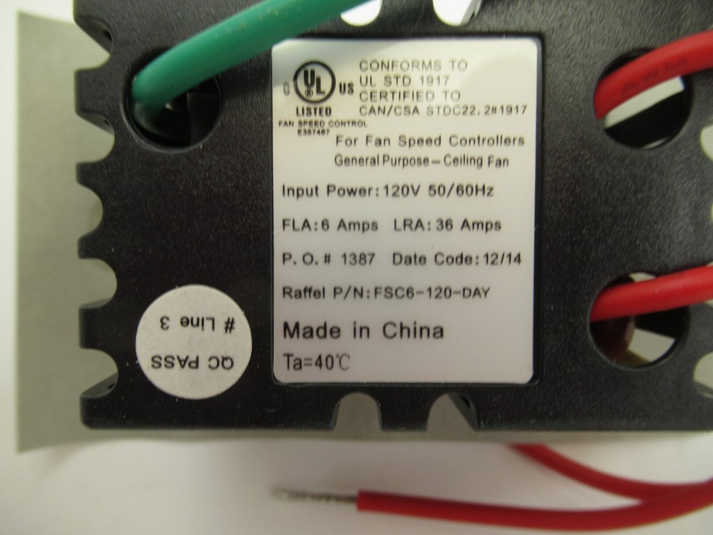Dayton 3 To 6 Amp Speed Control 48C172