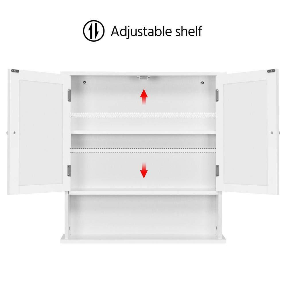 Bathroom Wall Mounted Cabinet Shelf Bath Kitchen Mirror Door Storage Organizer