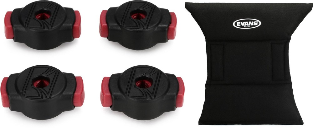 Tama Quick Set Cymbal Mate (4-pack) + Evans EQPAD Value Bundle