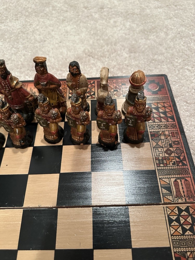 Vintage Handmade Clay Chess Set