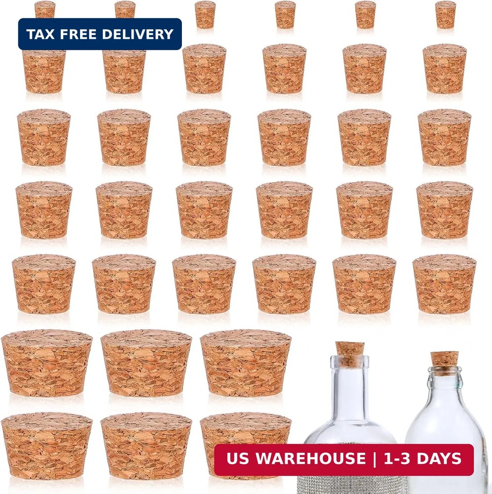 30 Pieces 6 Sizes Tiny Corks for Mini Bottles Assorted Corks Replacement for Win