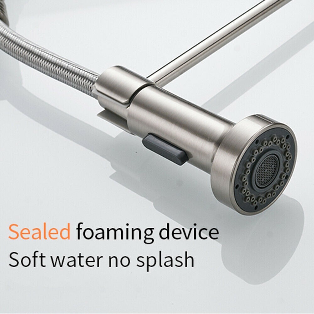 Kitchen Faucet Sink Pull Down Sprayer Single Lever Mixer Tap Spring Deck Mount