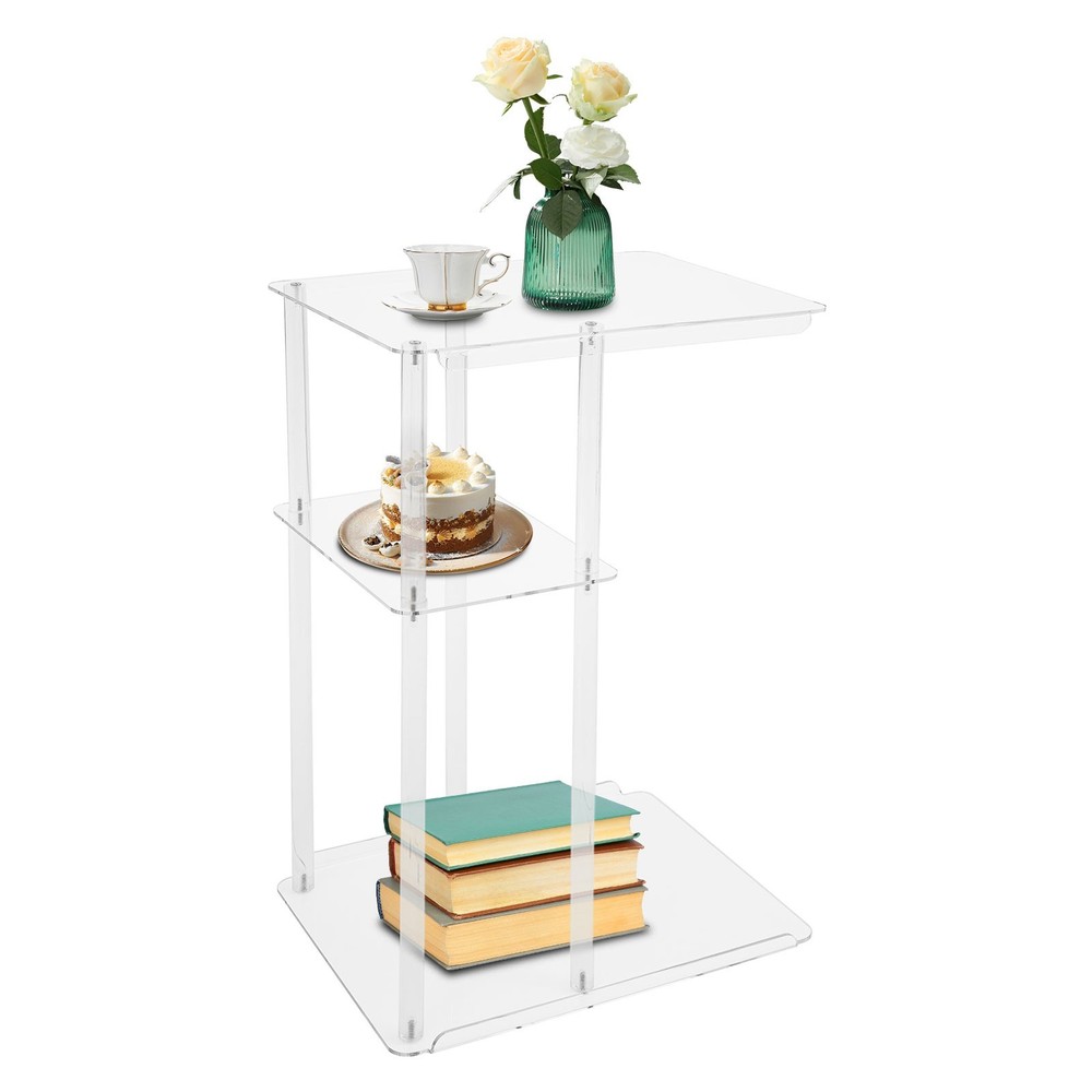 Clear Acrylic Side Table, Entryway Table, C Shaped End Table Minimalist Style