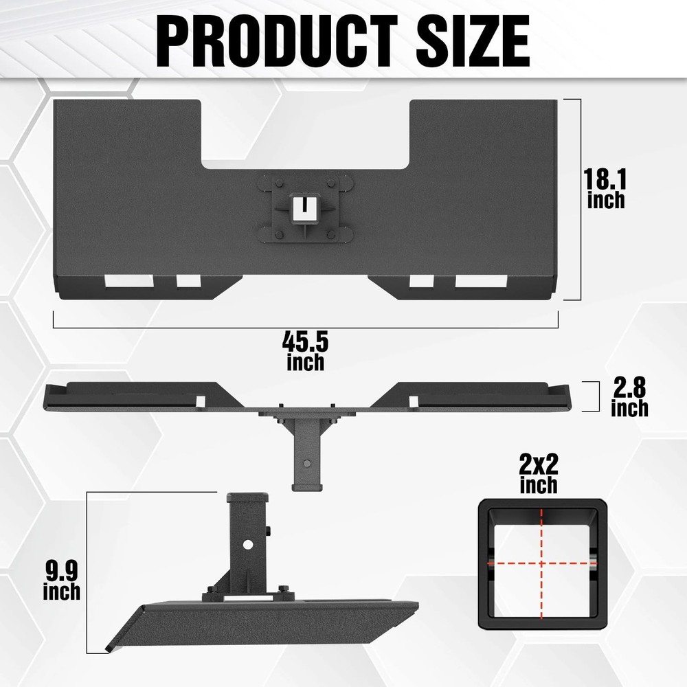 Skid Steer Mount Plate 2 Removable Trailer Hitch Receiver Universal Quick Attach