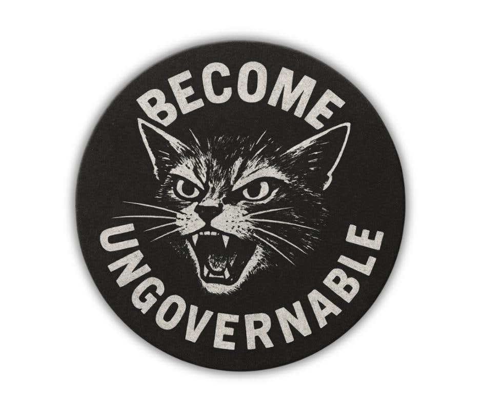 Become Ungovernable Cat Sticker