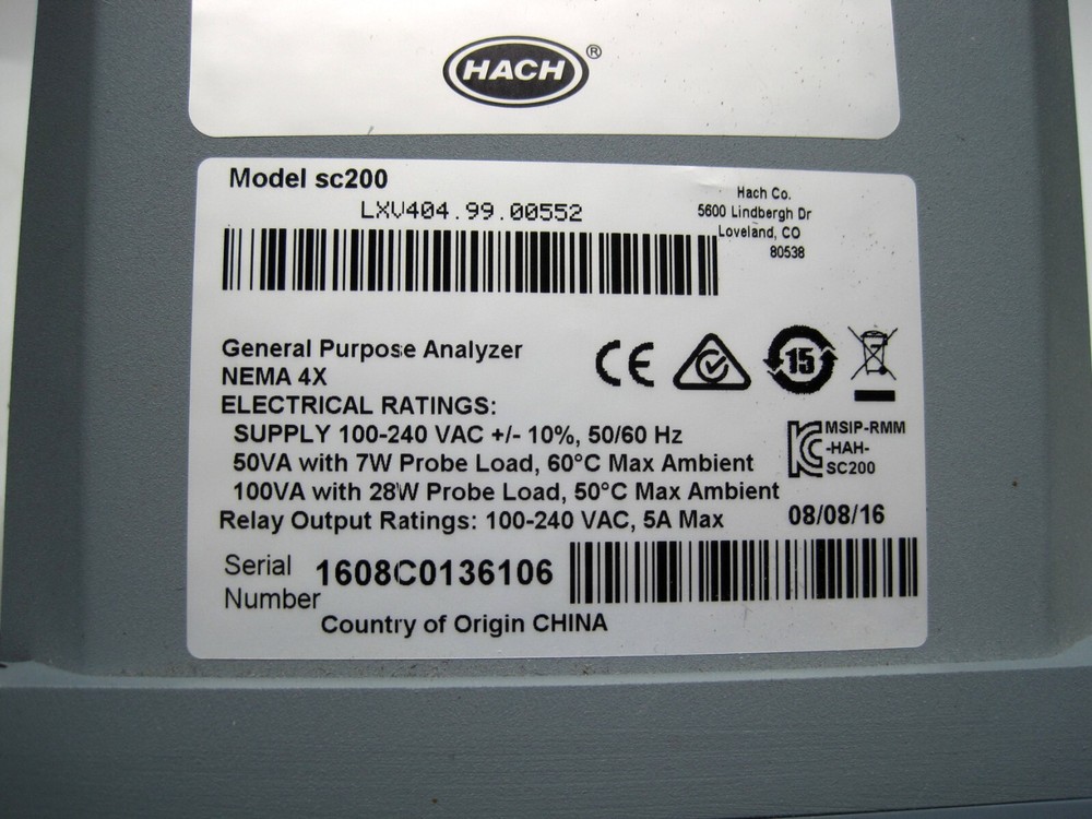 Pre Owned HACH sc200 Universal Controller LXV404.99.00552
