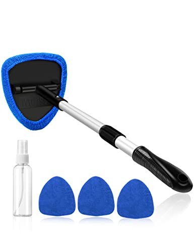Windshield Cleaner, Car Windshield Cleaning Tool Inside with 4 Reusable and