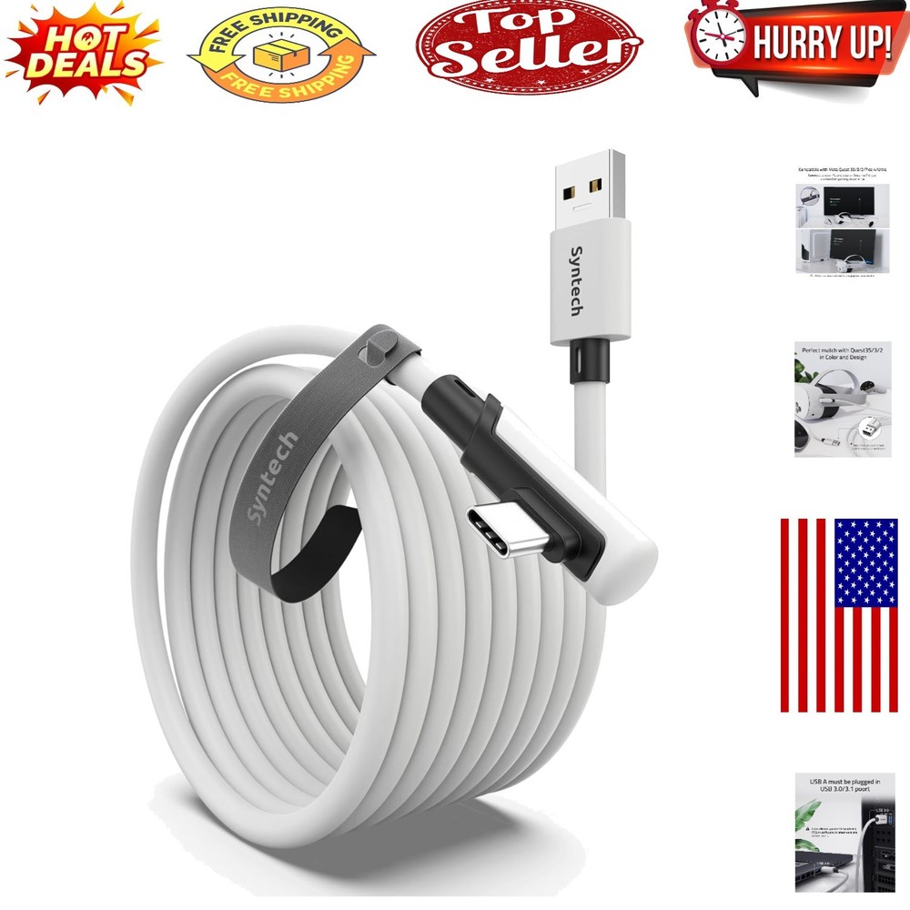 Ultimate 16FT VR Link Cable for Oculus Quest & Meta Devices - Durable and Fast